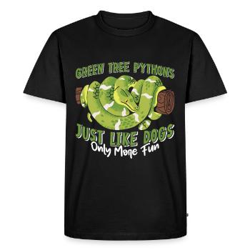 Green Tree Python - Men's Premium Organic T-Shirt - black - Front - Nico (187cm)
