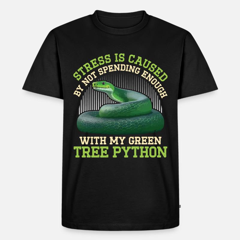 Green Tree Python - Männer Premium Bio T-Shirt - Schwarz