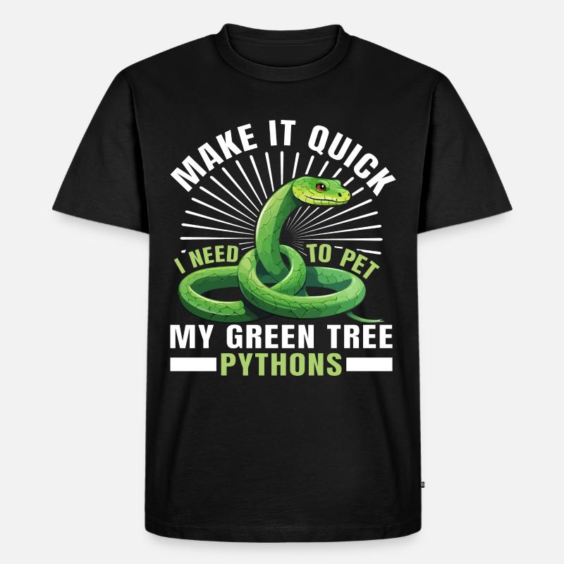 Green Tree Python - Männer Premium Bio T-Shirt - Schwarz
