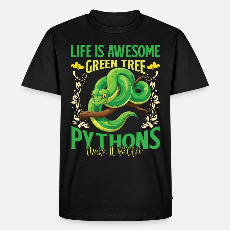 Green Tree Python - Men's Premium Organic T-Shirt - black