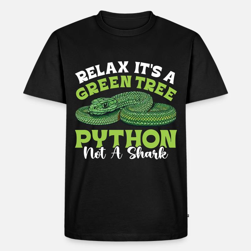 Green Tree Python - Männer Premium Bio T-Shirt - Schwarz