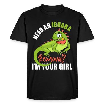 Drôle de dicton Iguane - T-shirt Premium bio Homme - noir - Devant - Nico (187cm)