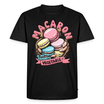 Macaron Macaron Boulanger Pâtissier - T-shirt Premium bio Homme - noir - Devant - Nico (187cm)