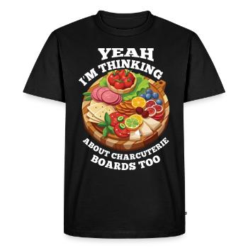 Planche de charcuterie amusante - T-shirt Premium bio Homme - noir - Devant - Nico (187cm)