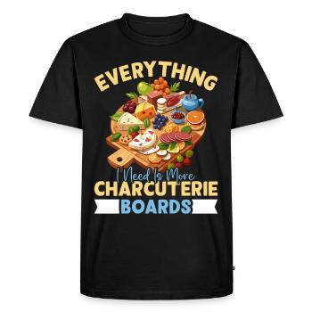 Planche de charcuterie amusante - T-shirt Premium bio Homme - noir - Devant - Nico (187cm)