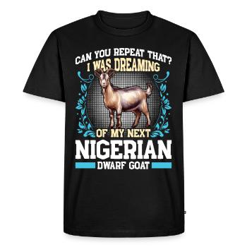 Goat lovers, Nigerian pygmy goats - Men's Premium Organic T-Shirt - black - Front - Nico (187cm)