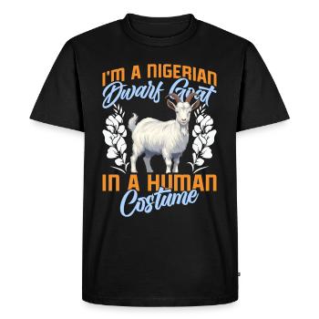 Goat lovers, Nigerian pygmy goats - Men's Premium Organic T-Shirt - black - Front - Nico (187cm)