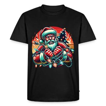 Électrocution de Noël Sombre et humoristique - T-shirt Premium bio Homme - noir - Devant - Nico (187cm)