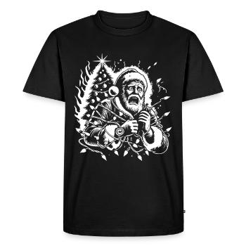Noël Électrocution Père Noël Noir Humour - T-shirt Premium bio Homme - noir - Devant - Nico (187cm)