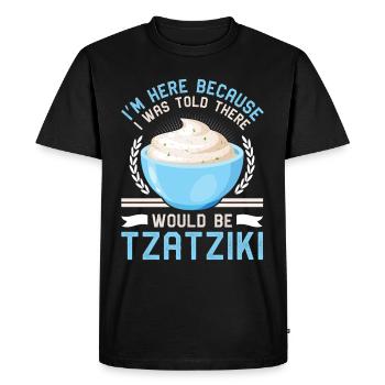 Greek Bread Onions Pita Tomatoes Tzatziki - Men's Premium Organic T-Shirt - black - Front - Nico (187cm)