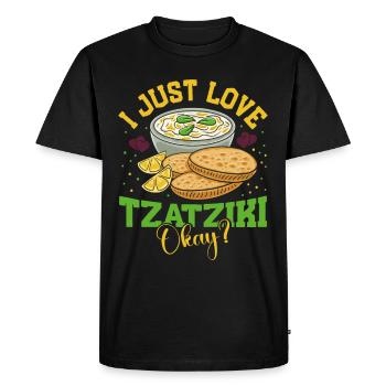 Greek Bread Onions Pita Tomatoes Tzatziki - Men's Premium Organic T-Shirt - black - Front - Nico (187cm)
