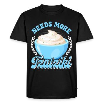 Greek Bread Onions Pita Tomatoes Tzatziki - Men's Premium Organic T-Shirt - black - Front - Nico (187cm)