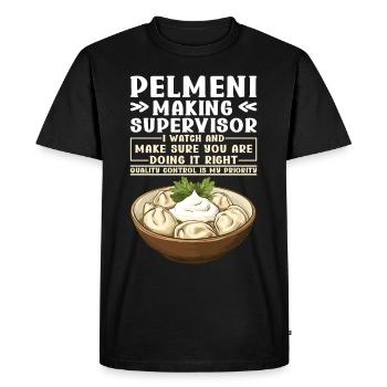 Pelmeni Cuisine russe - T-shirt Premium bio Homme - noir - Devant - Nico (187cm)
