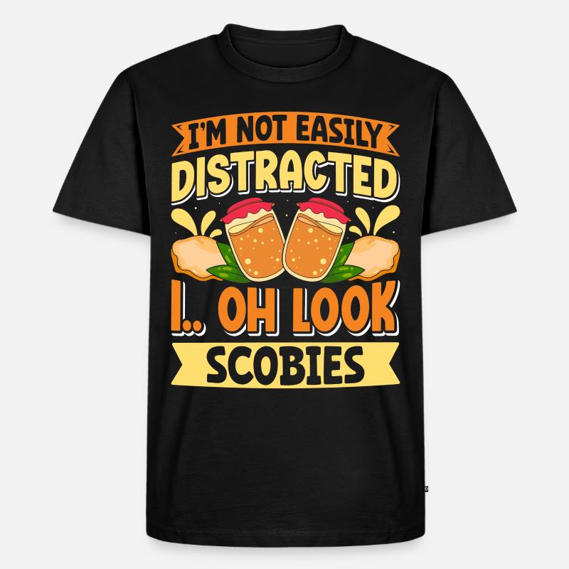 Kombucha Scoby fermented drinks - Männer Premium Bio T-Shirt - Schwarz