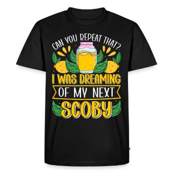 Kombucha Scoby fermented drinks - Men's Premium Organic T-Shirt - black - Front - Nico (187cm)