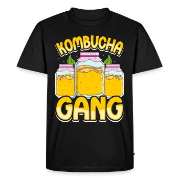 Kombucha Scoby fermented drinks - Men's Premium Organic T-Shirt - black - Front - Nico (187cm)