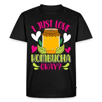Kombucha Scoby fermented drinks - Men's Premium Organic T-Shirt - black - Front - Nico (187cm)