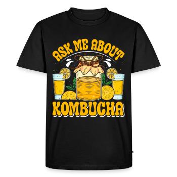 Kombucha Scoby fermented drinks - Men's Premium Organic T-Shirt - black - Front - Nico (187cm)
