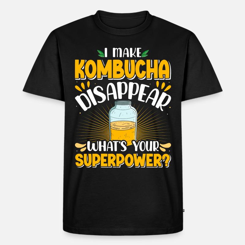 Kombucha Scoby fermented drinks - Männer Premium Bio T-Shirt - Schwarz