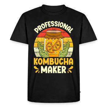 Kombucha Scoby fermented drinks - Men's Premium Organic T-Shirt - black - Front - Nico (187cm)