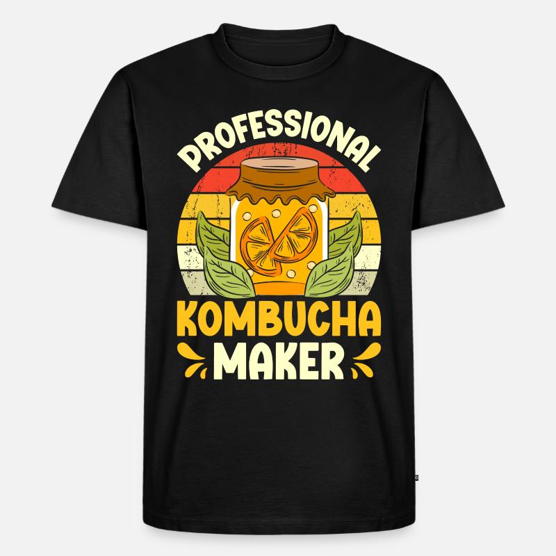 Kombucha Scoby fermented drinks - Männer Premium Bio T-Shirt - Schwarz