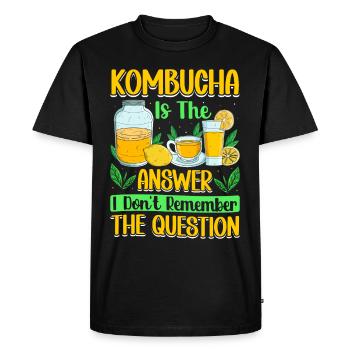 Kombucha Scoby fermented drinks - Men's Premium Organic T-Shirt - black - Front - Nico (187cm)
