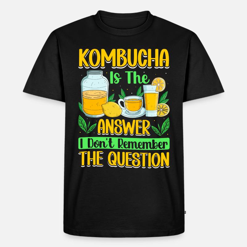 Kombucha Scoby fermented drinks - Männer Premium Bio T-Shirt - Schwarz