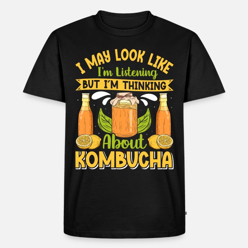Kombucha Scoby fermented drinks - Männer Premium Bio T-Shirt - Schwarz