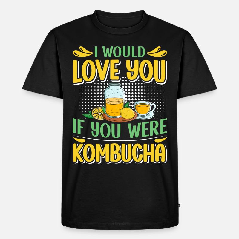 Kombucha Scoby fermented drinks - Männer Premium Bio T-Shirt - Schwarz
