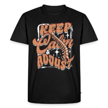 Chiropractor Physical Therapist Keep Calm & Adjust - Men's Premium Organic T-Shirt - black - Front - Nico (187cm)