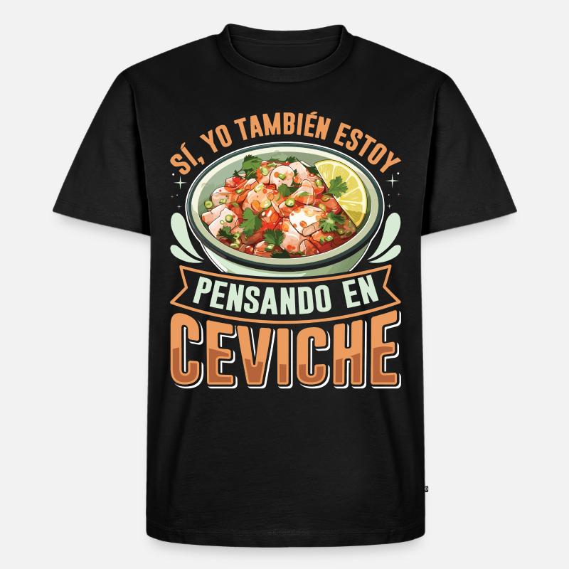 Seafood Peruvian Ceviche - Männer Premium Bio T-Shirt - Schwarz