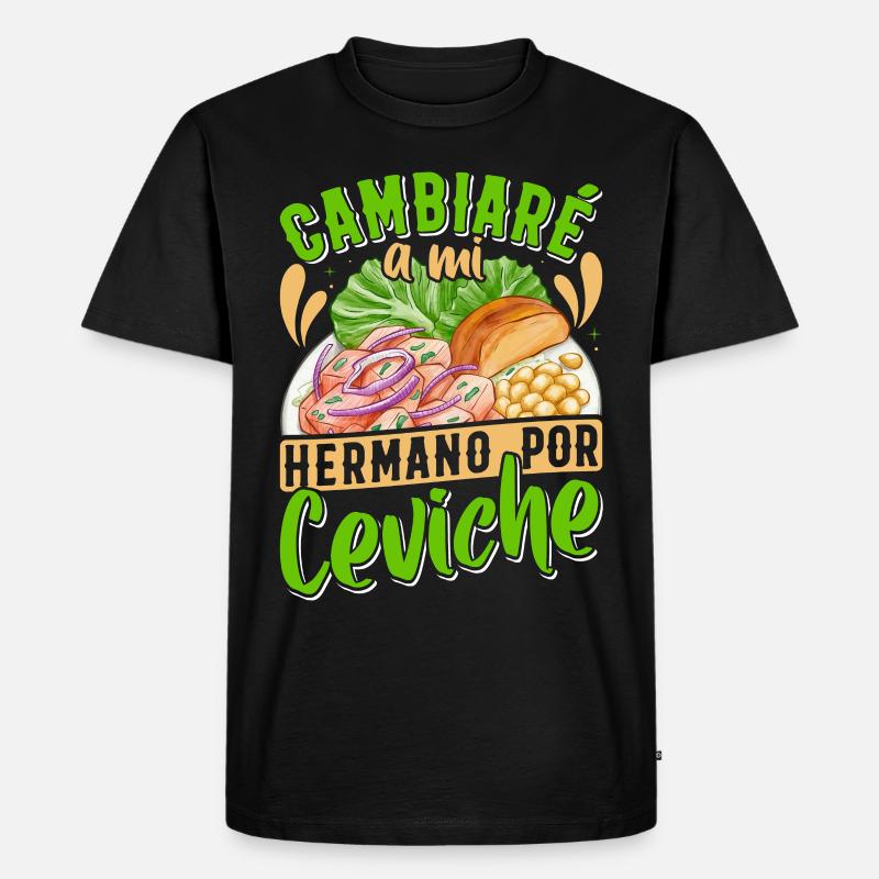 Seafood Peruvian Ceviche - Männer Premium Bio T-Shirt - Schwarz