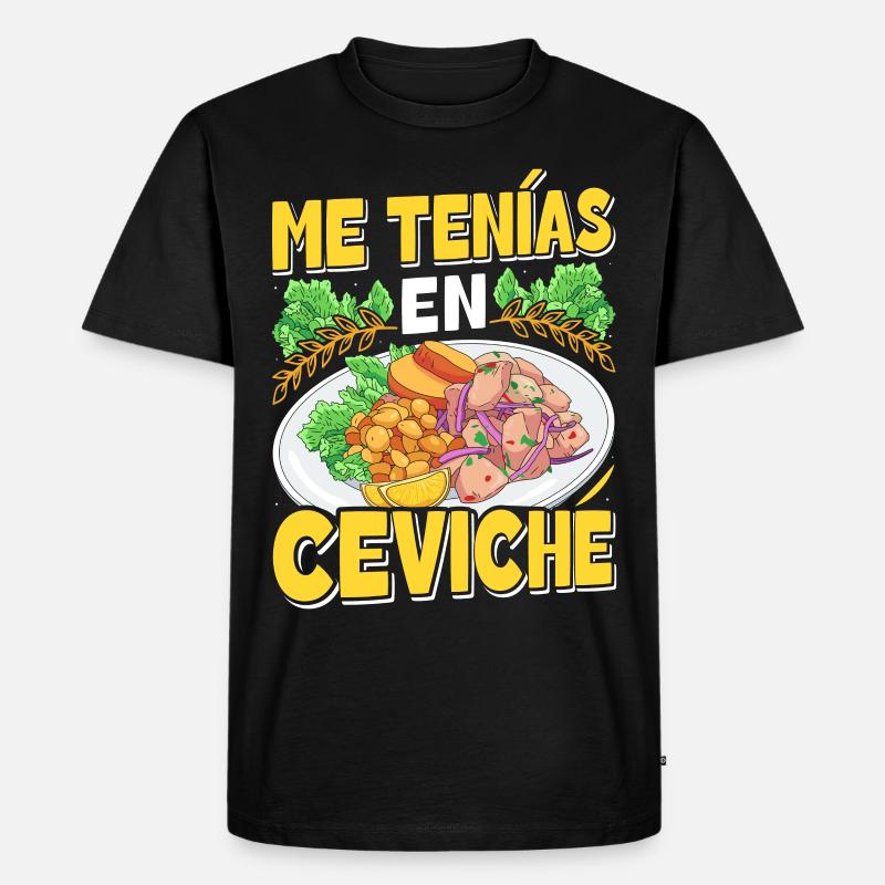 Seafood Peruvian Ceviche - Männer Premium Bio T-Shirt - Schwarz