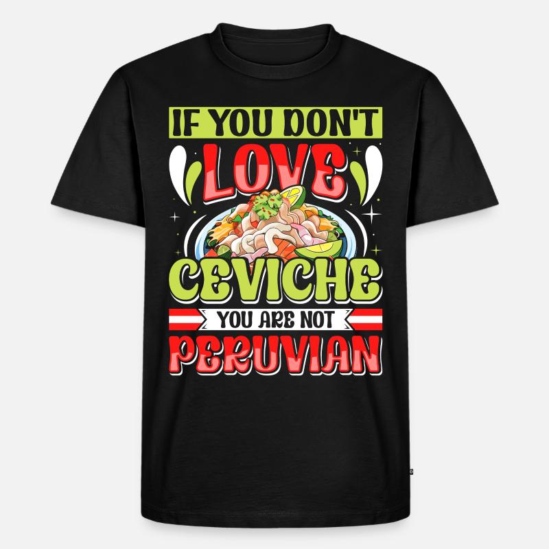 Seafood Peruvian Ceviche - Männer Premium Bio T-Shirt - Schwarz