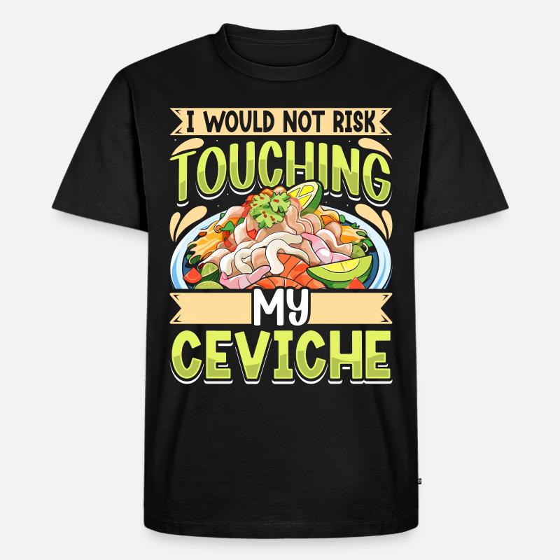 Seafood Peruvian Ceviche - Männer Premium Bio T-Shirt - Schwarz