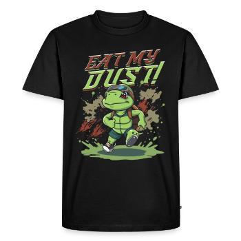 Sprint Athlétisme Sprint Mange ma poussière - T-shirt Premium bio Homme - noir - Devant - Nico (187cm)