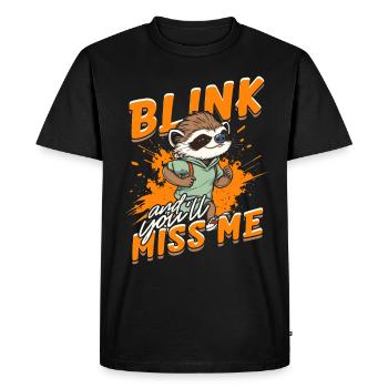 Sprint Sprinten Cligne des yeux et je te manquerai - T-shirt Premium bio Homme - noir - Devant - Nico (187cm)