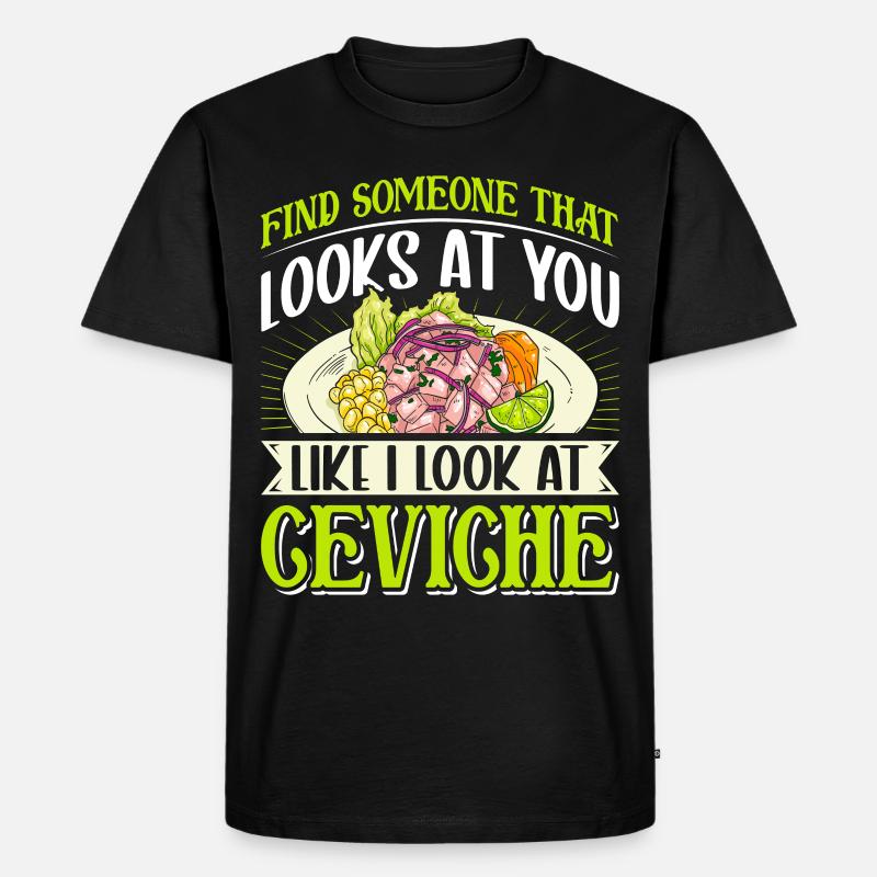 Seafood Peruvian Ceviche - Männer Premium Bio T-Shirt - Schwarz