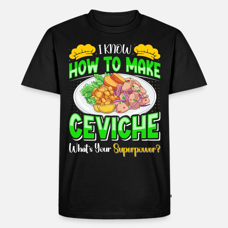 Seafood Peruvian Ceviche - Männer Premium Bio T-Shirt - Schwarz
