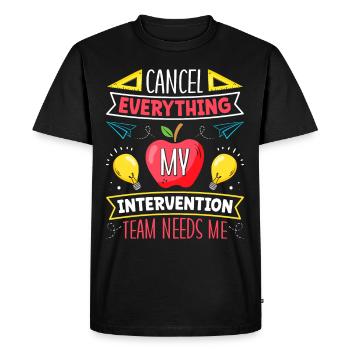 Enseignant d’intervention, Spécialiste de l’intervention - T-shirt Premium bio Homme - noir - Devant - Nico (187cm)