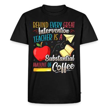 Enseignant d’intervention, Spécialiste de l’intervention - T-shirt Premium bio Homme - noir - Devant - Nico (187cm)