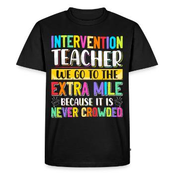 Enseignant d’intervention, Spécialiste de l’intervention - T-shirt Premium bio Homme - noir - Devant - Nico (187cm)