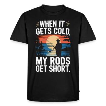 Quand il fait froid | Pêche | Pêcheur - T-shirt Premium bio Homme - noir - Devant - Nico (187cm)