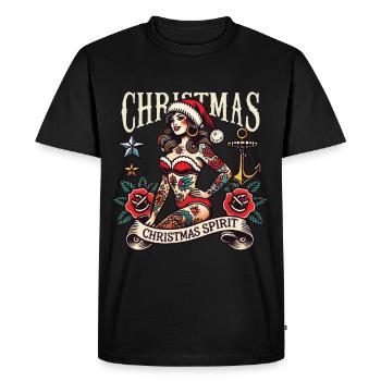 de Noël Streetwear Tattoo Esthétique - T-shirt Premium bio Homme - noir - Devant - Nico (187cm)