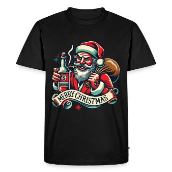 Tatouage Style Noël Joyeux Noël Esthétique - T-shirt Premium bio Homme - noir - Devant - Nico (187cm)
