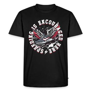 Sprint Sprinten La vitesse est encouragée ici - T-shirt Premium bio Homme - noir - Devant - Nico (187cm)