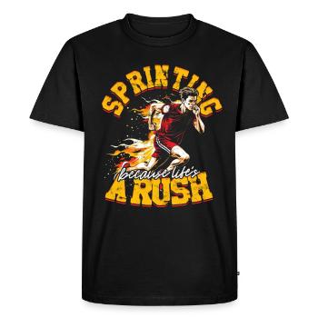 Sprint Sprinten Sprinting Because Lifes's A Rush - Men's Premium Organic T-Shirt - black - Front - Nico (187cm)