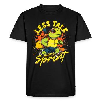 Sprint Sprint Moins parler Plus Sprint - T-shirt Premium bio Homme - noir - Devant - Nico (187cm)