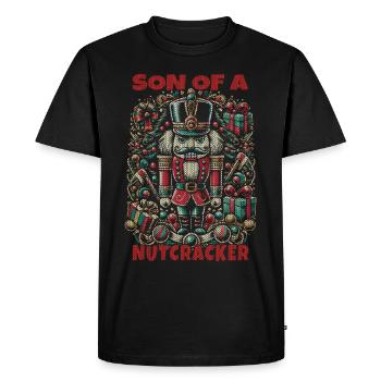 Son of a Nutcracker Christmas Artwork - Men's Premium Organic T-Shirt - black - Front - Nico (187cm)