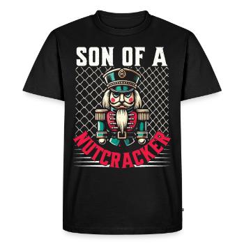 Son of a Nutcracker Christmas Humor - Men's Premium Organic T-Shirt - black - Front - Nico (187cm)